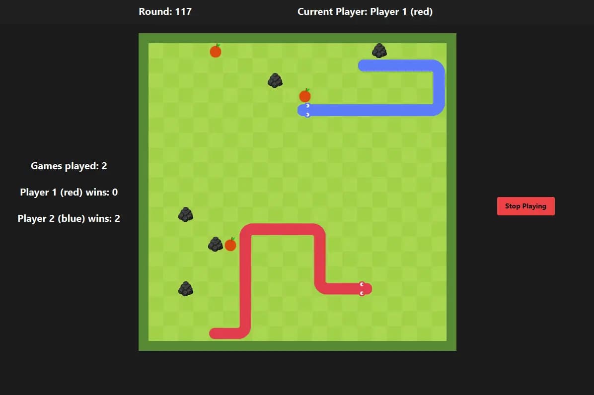 Screenshot of the Snake game